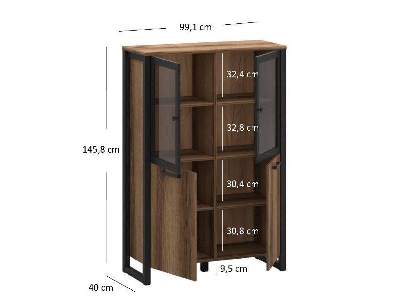 Vitrina Marni (hrast delano tamni)