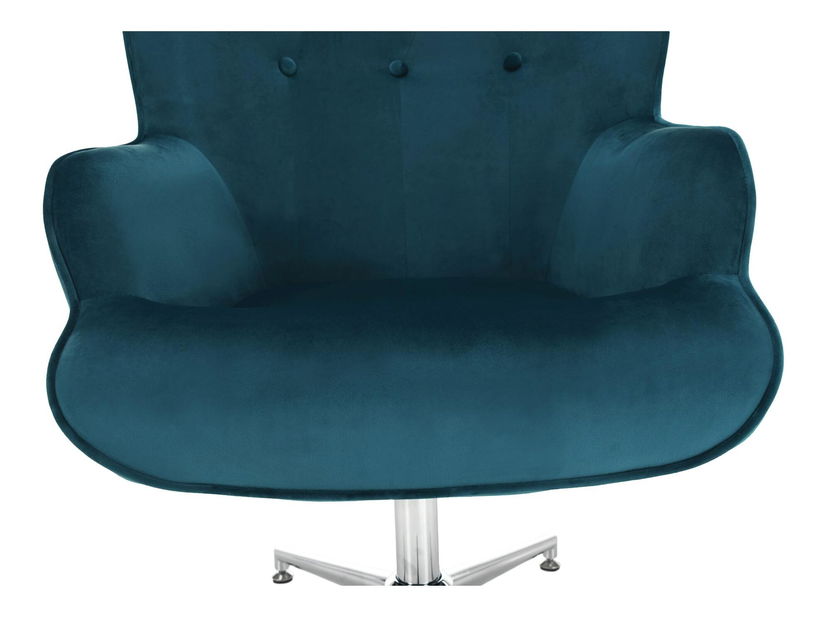 Dizajnové kreslo Canary Bird (tyrkysová + chróm)