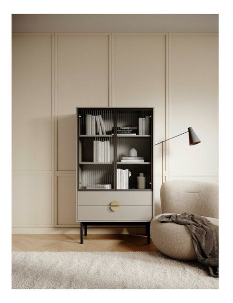 Vitrína Stellia S6 (sivobéžová)