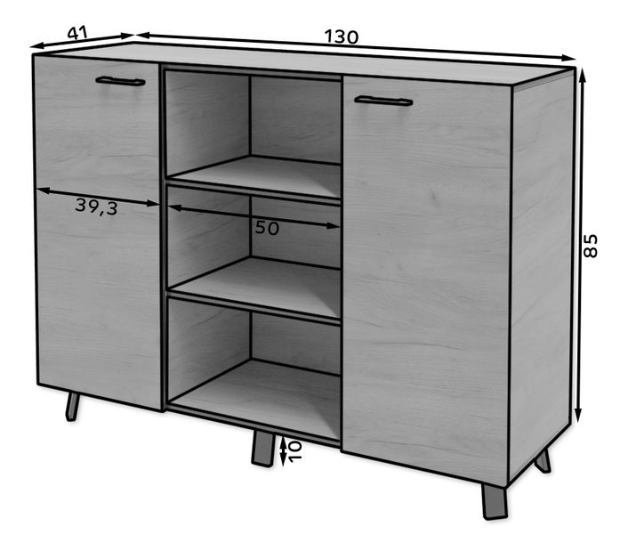 Comodă Lermon (Stejar artisan)