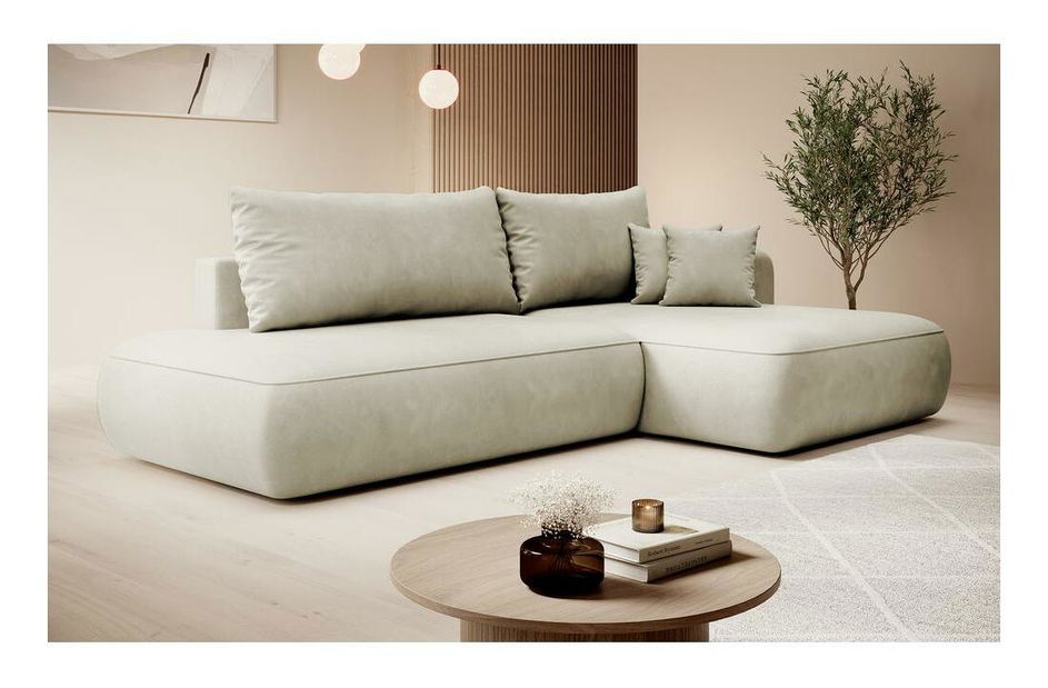 Colțar Fergie (D) (gri bej deschis + negru)