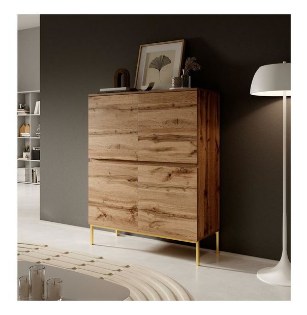 Dulap Bennasi B1 (stejar wotan + auriu)