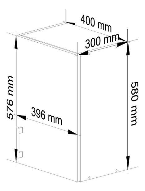 Dulap superior de bucătărie Lula w40 (Alb + stejar sonoma)