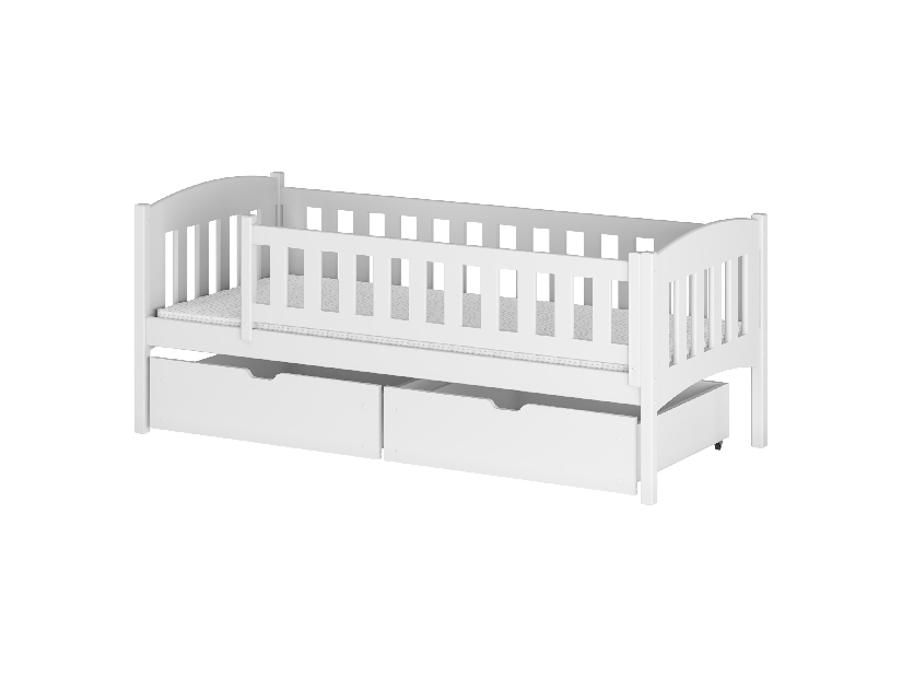 Gyerekágy 80 x 180 cm Gussie (ágyráccsal és tárolóhellyel) (fehér)