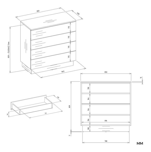 Comodă Ajuste 3 (cashmir)