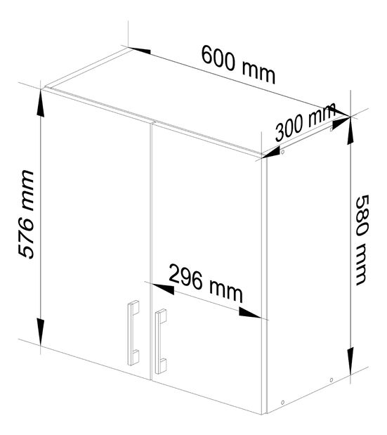 Dulap superior de bucătărie Lula w60 (Alb + stejar sonoma)