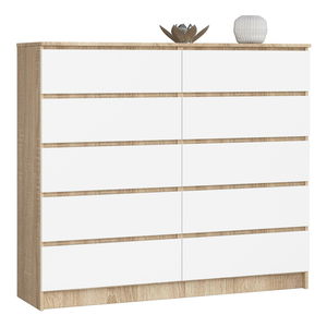 Comodă Keanu V (stejar sonoma + alb)