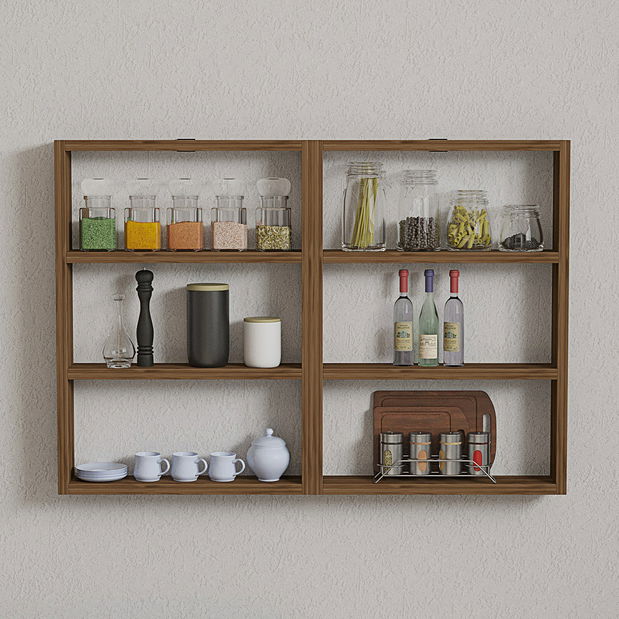 Zidna polica Hexandes (orah)