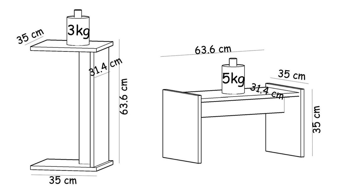 Príručný stolík Tedani (biela)