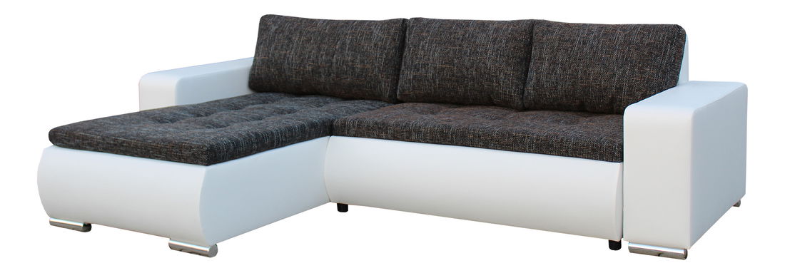 Rohová sedačka Solo L (tmavosivá + biela) (L)