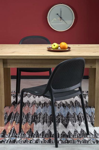 Étkezőasztal Baghira (artisan tölgy + fekete) (4 és 6 fő számára)