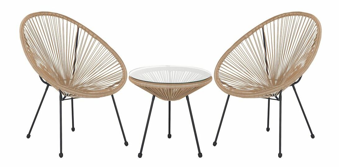 Záhradný ratanový set Alvarez (prírodná)