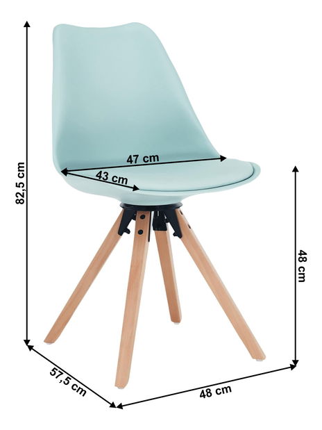 Otočná stolička Dolena (mentolová ekokoža)