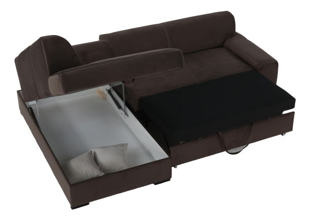 Rohová sedačka Mirafer (hnedá) (L)