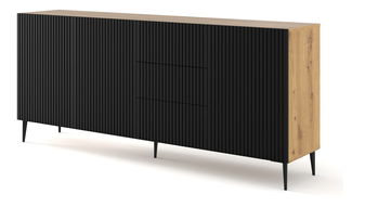 Komoda Rawy 3D3S (dub artisan + čierna)