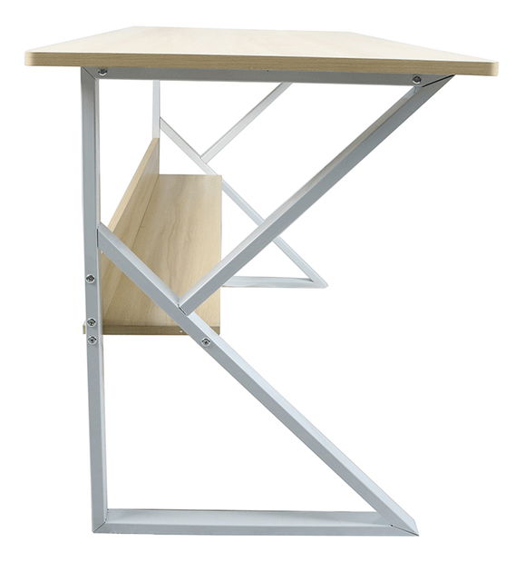 Masă de scris Torcor 140 (stejar natural + alb)