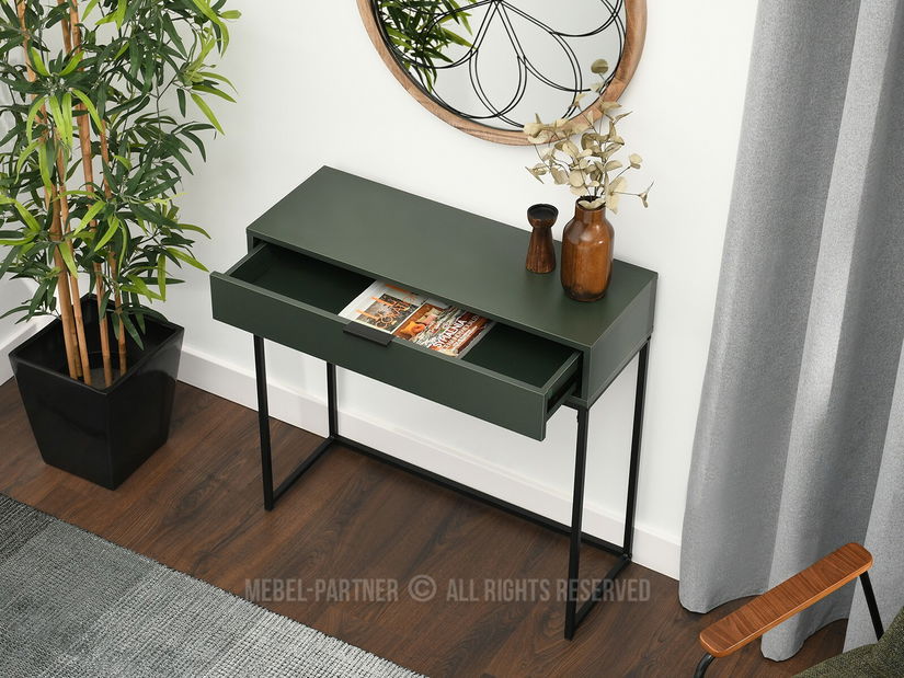 Konzolový stolík Norma M (zelená + čierna)