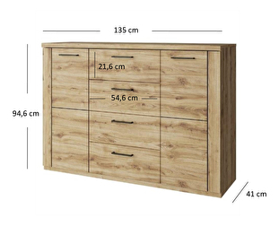 Komoda Deloris 2D4S (hrast navarra)