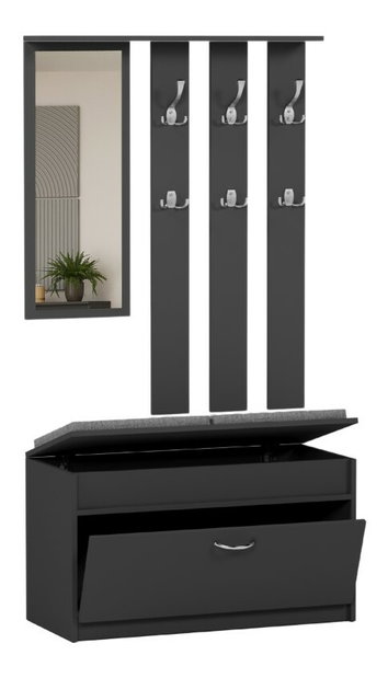 Set mobilier hol Varita (antracit) (cu oglindă)