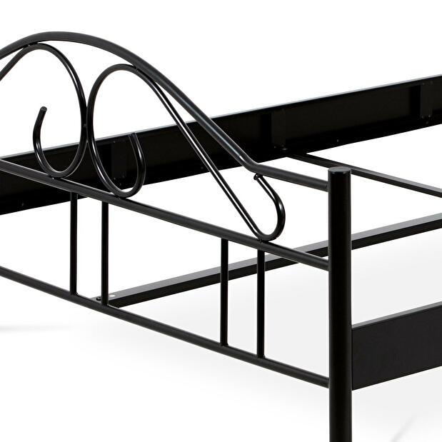 Pat metalic 140x200 Baste (negru lucios)
