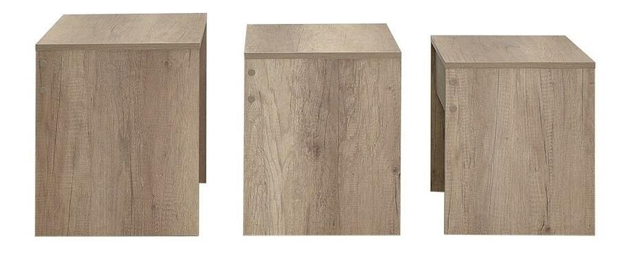 Set 3buc. măsuțe cafea Losuku 2 (nuc deschis)