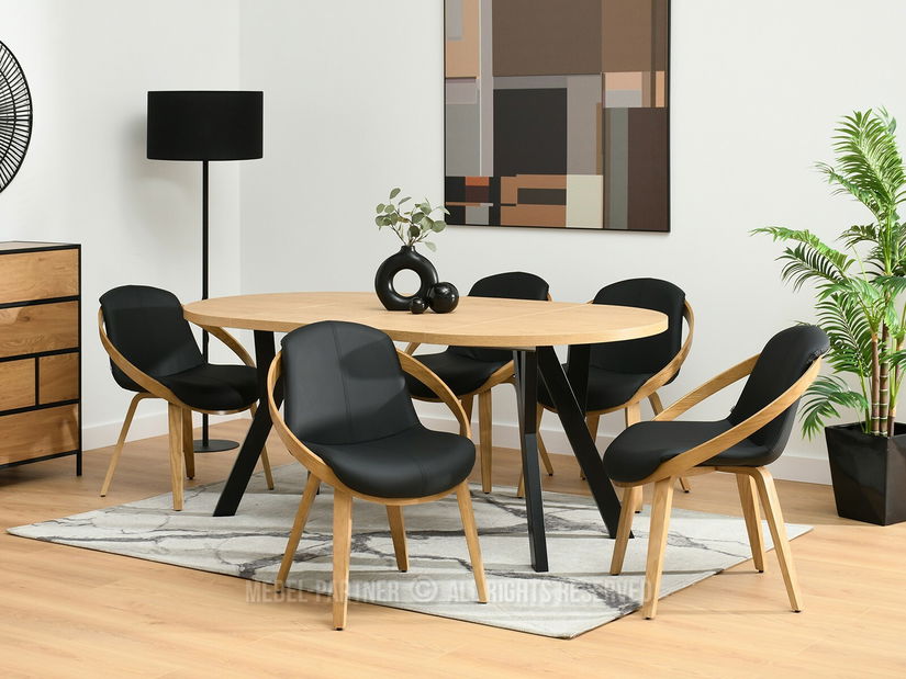 Stolička Lila K (čierna + dub)