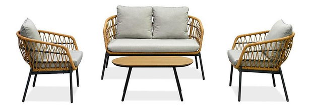 Vrtni set Artefactos (prirodna + svijetlosiva) (za 4 osobe)