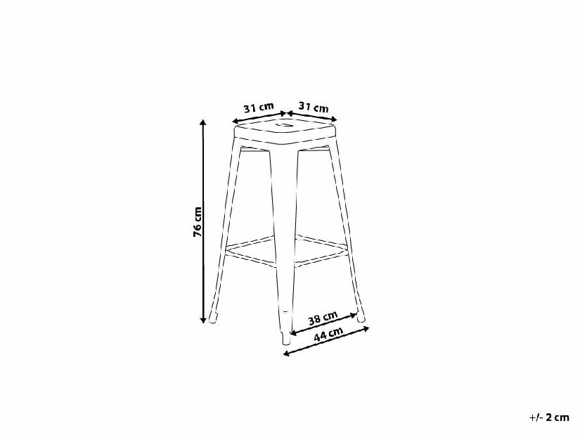 Set barskih stolica 2 kom. 76cm Cabriot (žuta) 