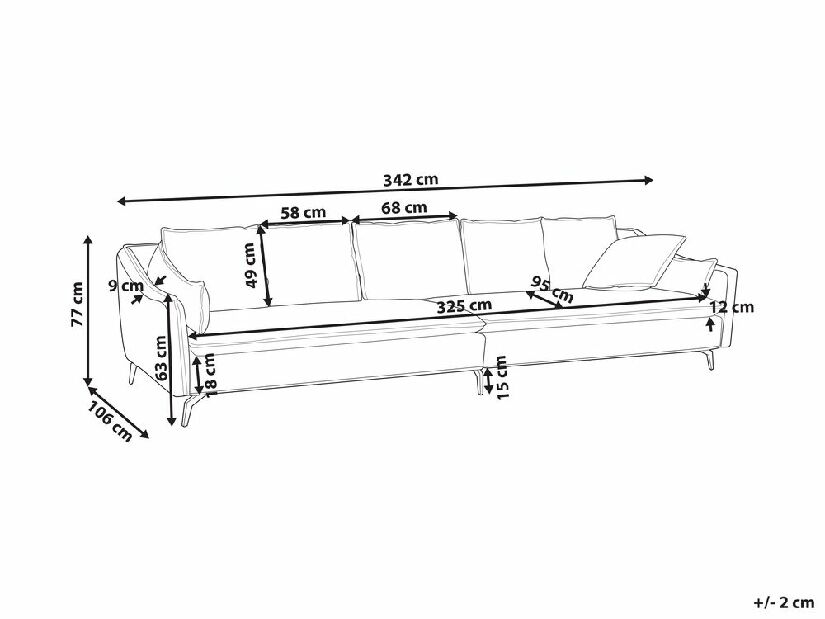 Sofa za 4 osobe Achille (siva)