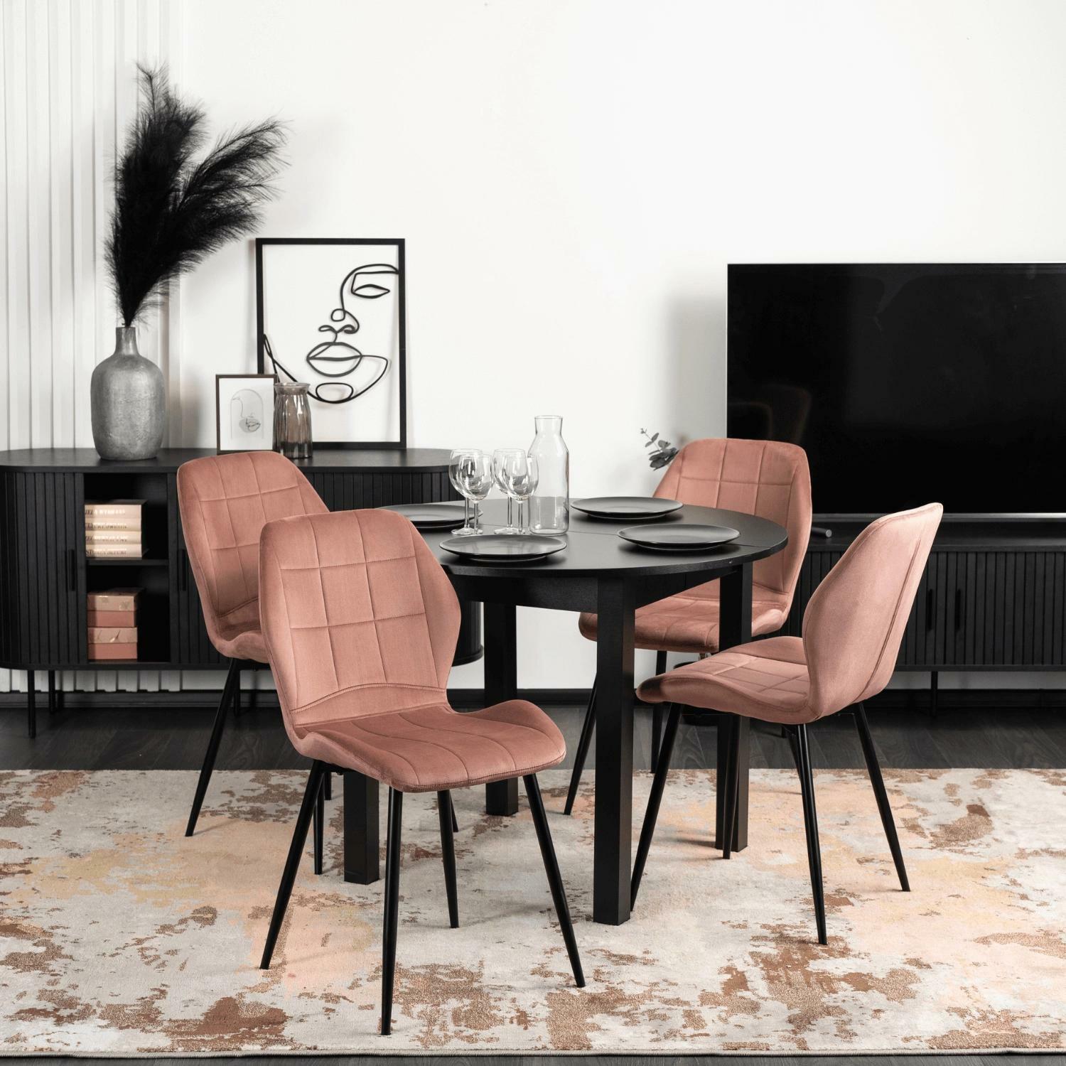 Scaun sufragerie Inolvidable (roz + negru) 