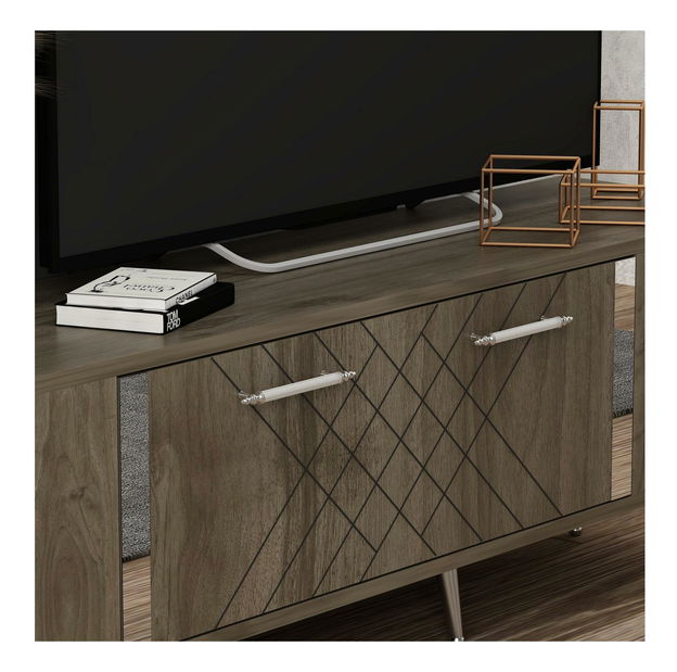 TV asztal/szekrény Tunini (dió + ezüst)