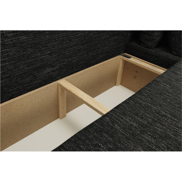 Rohová sedačka v tvare U Esa (čierna + čierny melír)