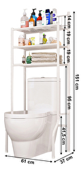 Raft deasupra toaletei Roone (alb)