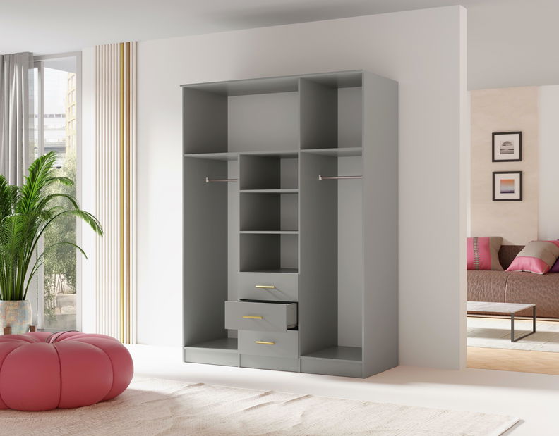 Ormar za garderobu Selforta 3D (siva) (s ogledalom)