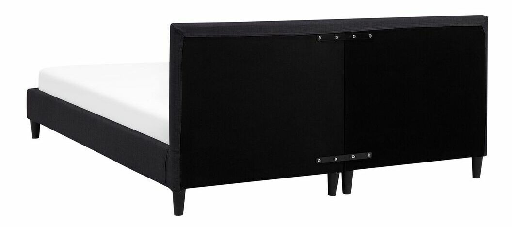 Manželská posteľ 160 cm FUTTI (s roštom a LED osvetlením) (čierna)