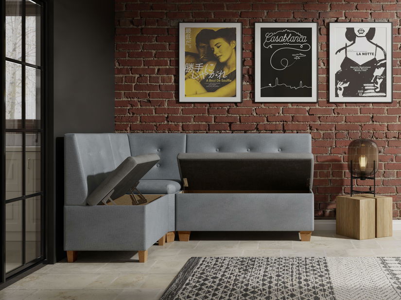 Rohová lavica Bolio 130x170 (sivá)