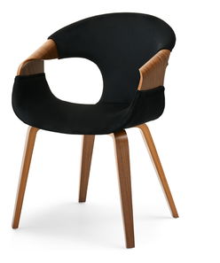 Scaun Kurt (negru + nuc)