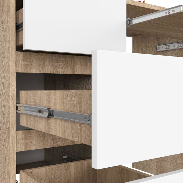 Masă PC Benicio (stejar sonoma + alb) (S)