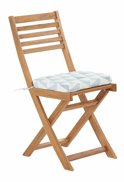 Bistro szett FIJI (masszív) (világosbarna) (kék párnákkal)