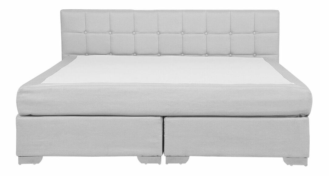 Bračni krevet Boxspring 180 cm ADIR (s madracima) (svijetlo siva)