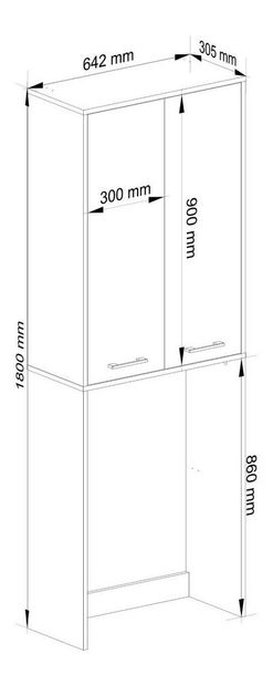 Skrinka nad práčku Fulgor 180 (biela + lesk biely)