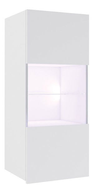 Függesztett vitrin Brolani BR11 (fehér + fényes fehér) (fehér LED világítás)