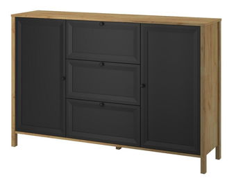 Komoda Bruselas 2 (hrast craft zlatni + crna) 