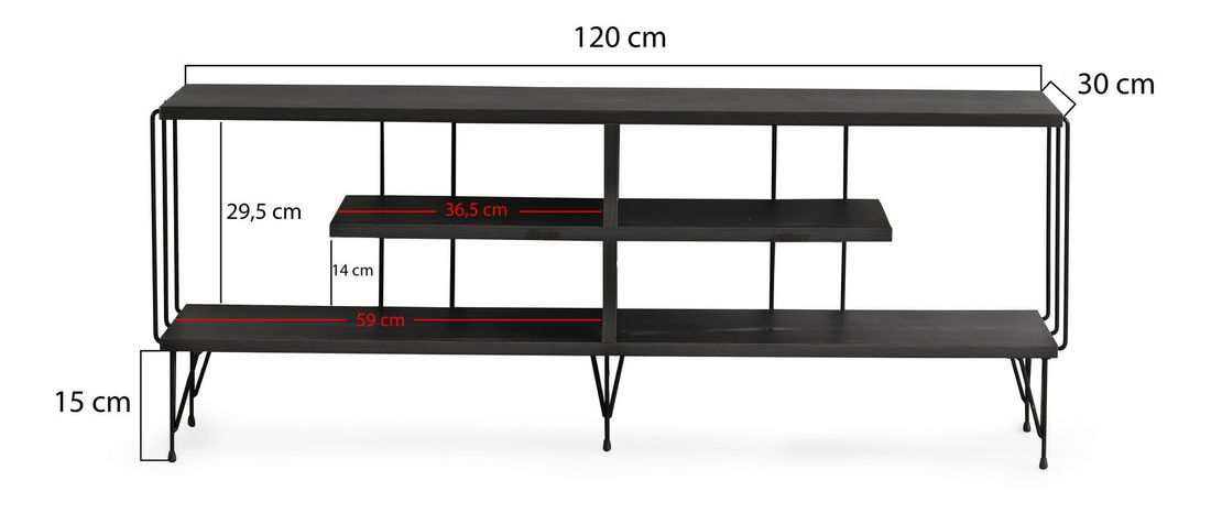TV stolík/skrinka Elza (Tmavá hnedá)