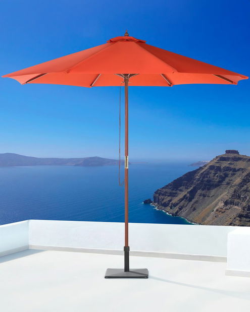 Umbrelă de grădină 270 cm TRATORIA II (lemn) (roșu deschis)