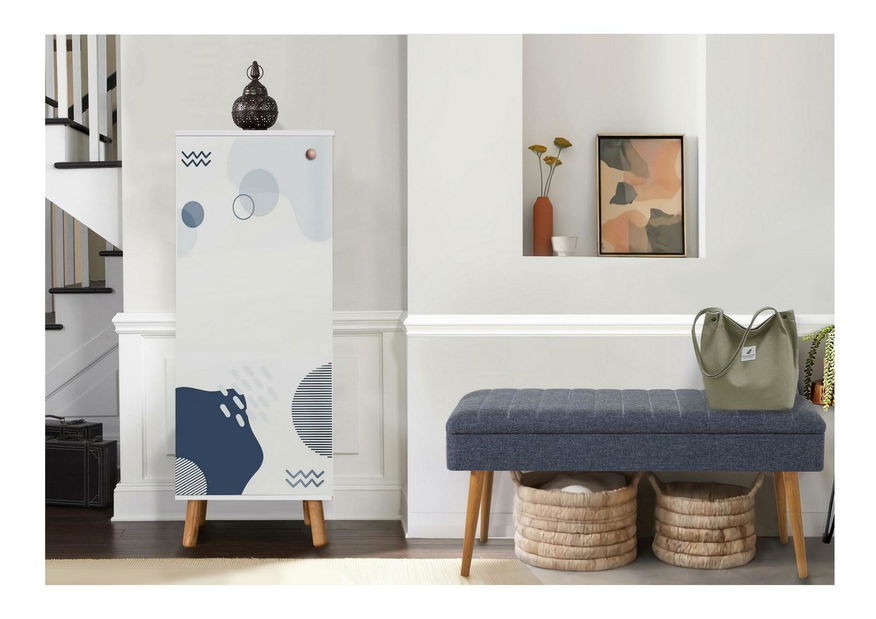 Predsieňová zostava Beside 47 (biela + tmavomodrá)