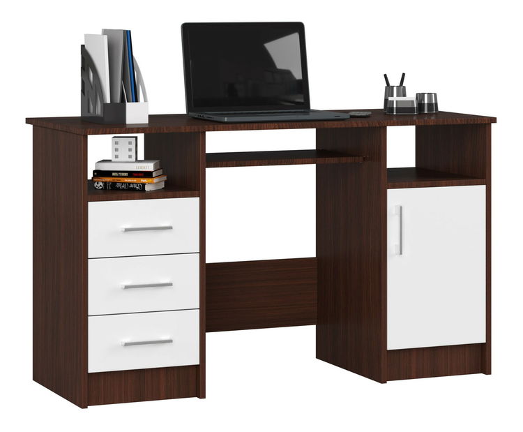 Masă PC Aziza (wenge + Alb)