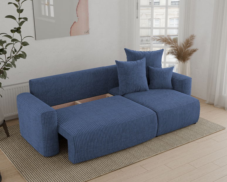 Rohová sedačka Denia (P) (tmavomodrá)