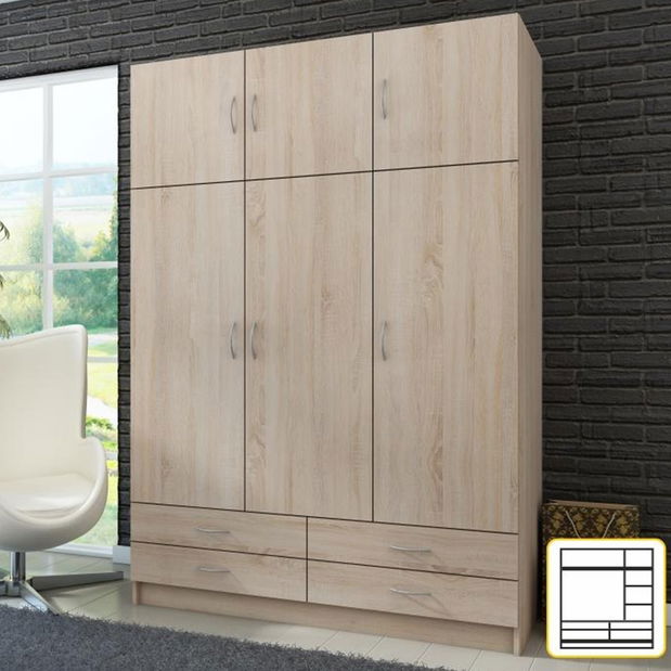 Šatníková skriňa Dug (dub sonoma)