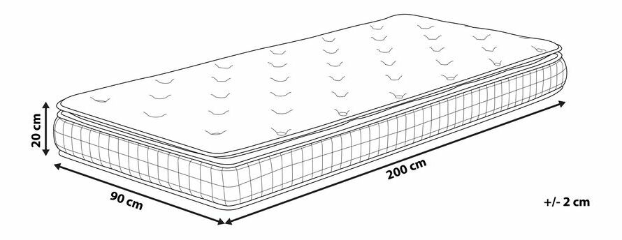 Penový matrac 90x200 cm CHERUM (tvrdý)